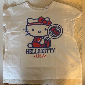 Hello Kitty White Tee with Red and Blue Graphic
Tennis USA